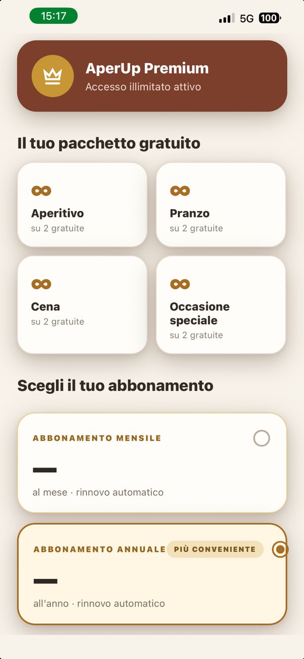 Schermata AperUp Premium
